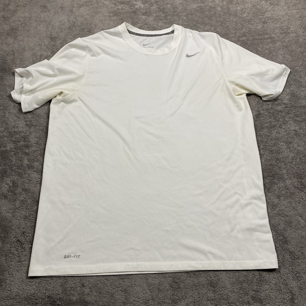 Nike Dri-Fit Shirts Mens XL White Athletic Jersey Tee
